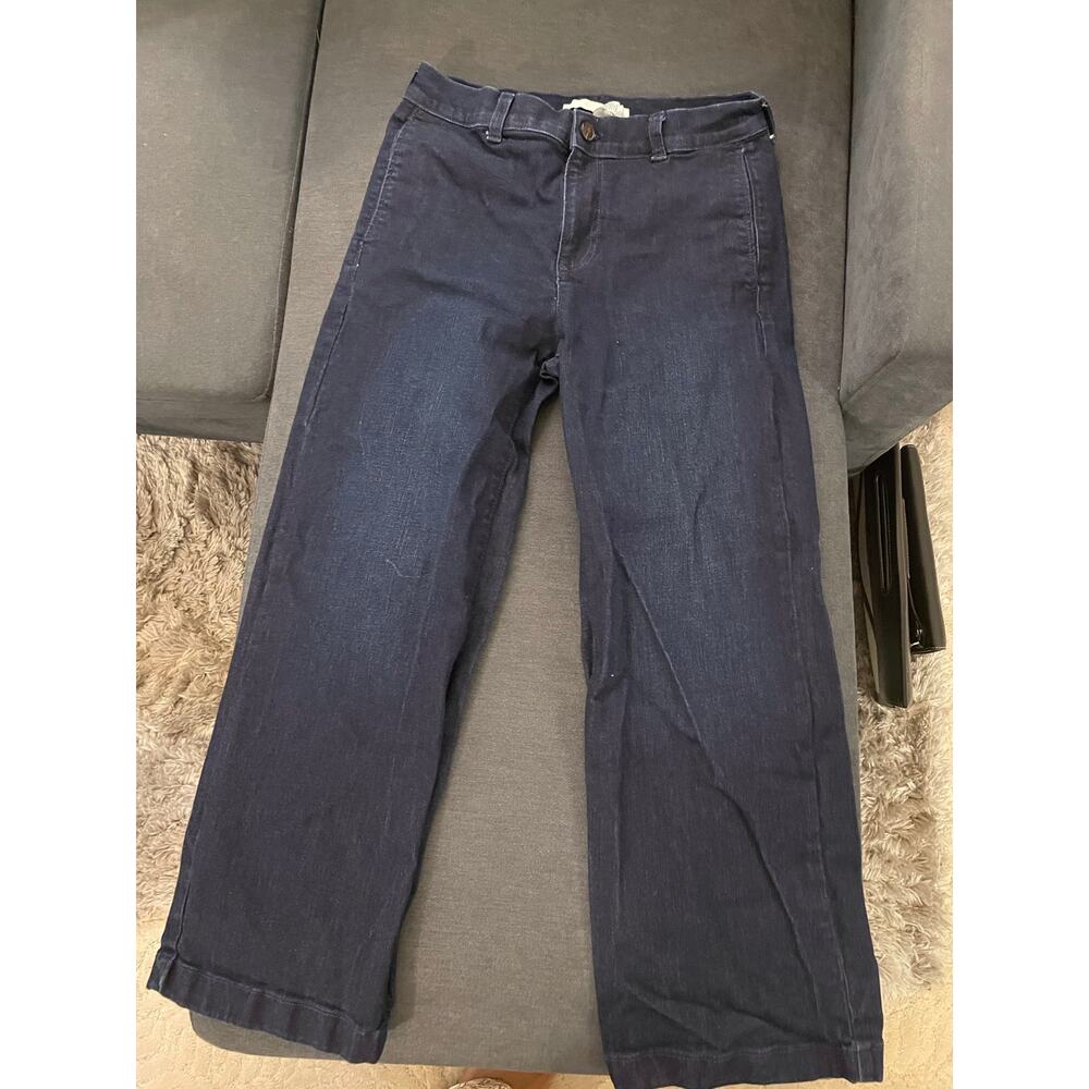 Ella Moss Dark Wash Wide Leg Cropped Jeans Size 4 High Rise Fall Denim - Picture 2 of 2